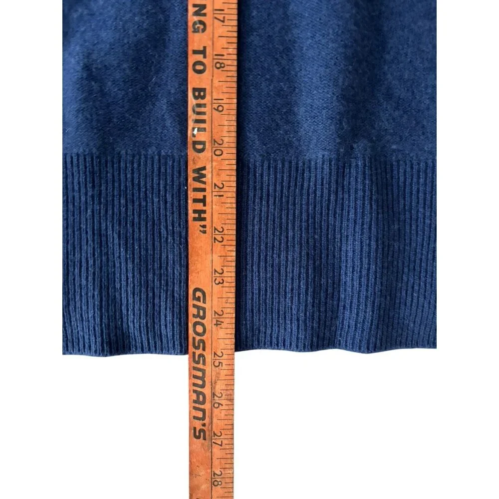 Vince Sweater Womens M Cashmere Blue Sleeveless Turtleneck Sweater Split Side - Picture 8 of 10